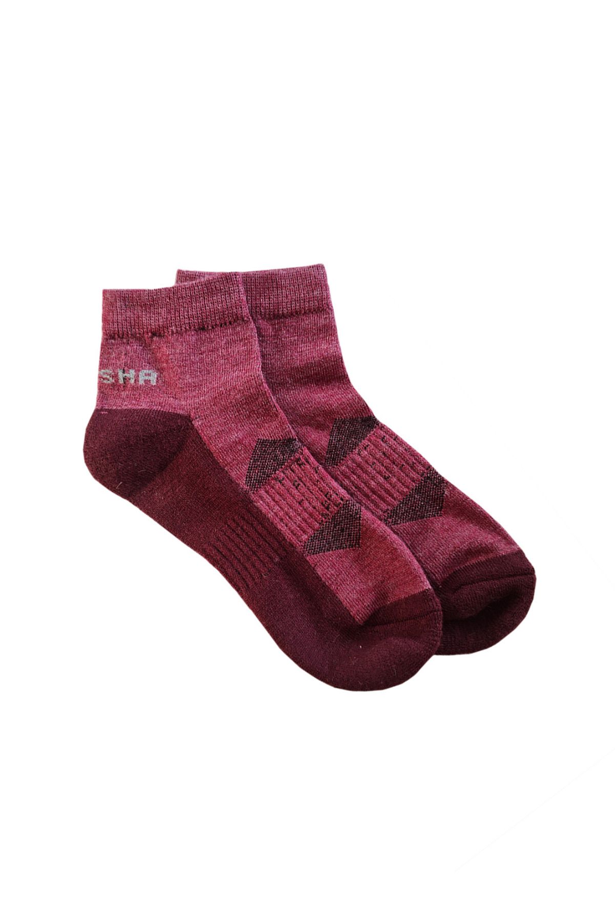 Namik No Blister Merino Wool Red Maroon Ankle Socks | Women
